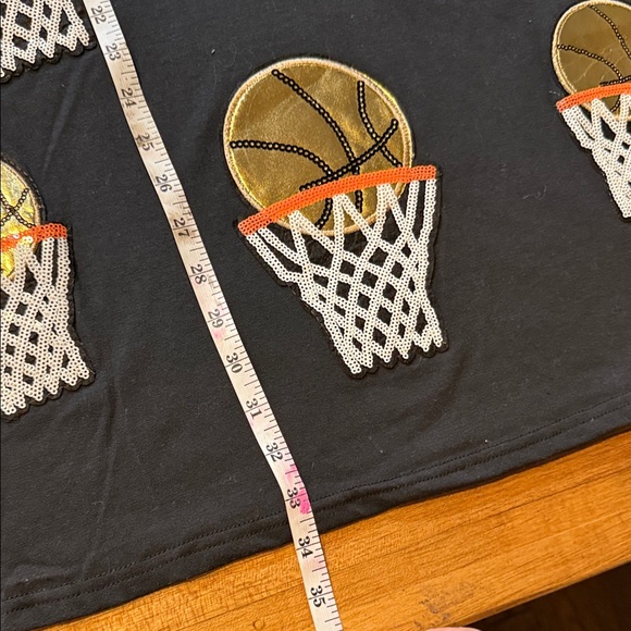 Black Dress Sequined Sparkles Basketball & Hoops Queen of the Court Sz Med New - Picture 4 of 5